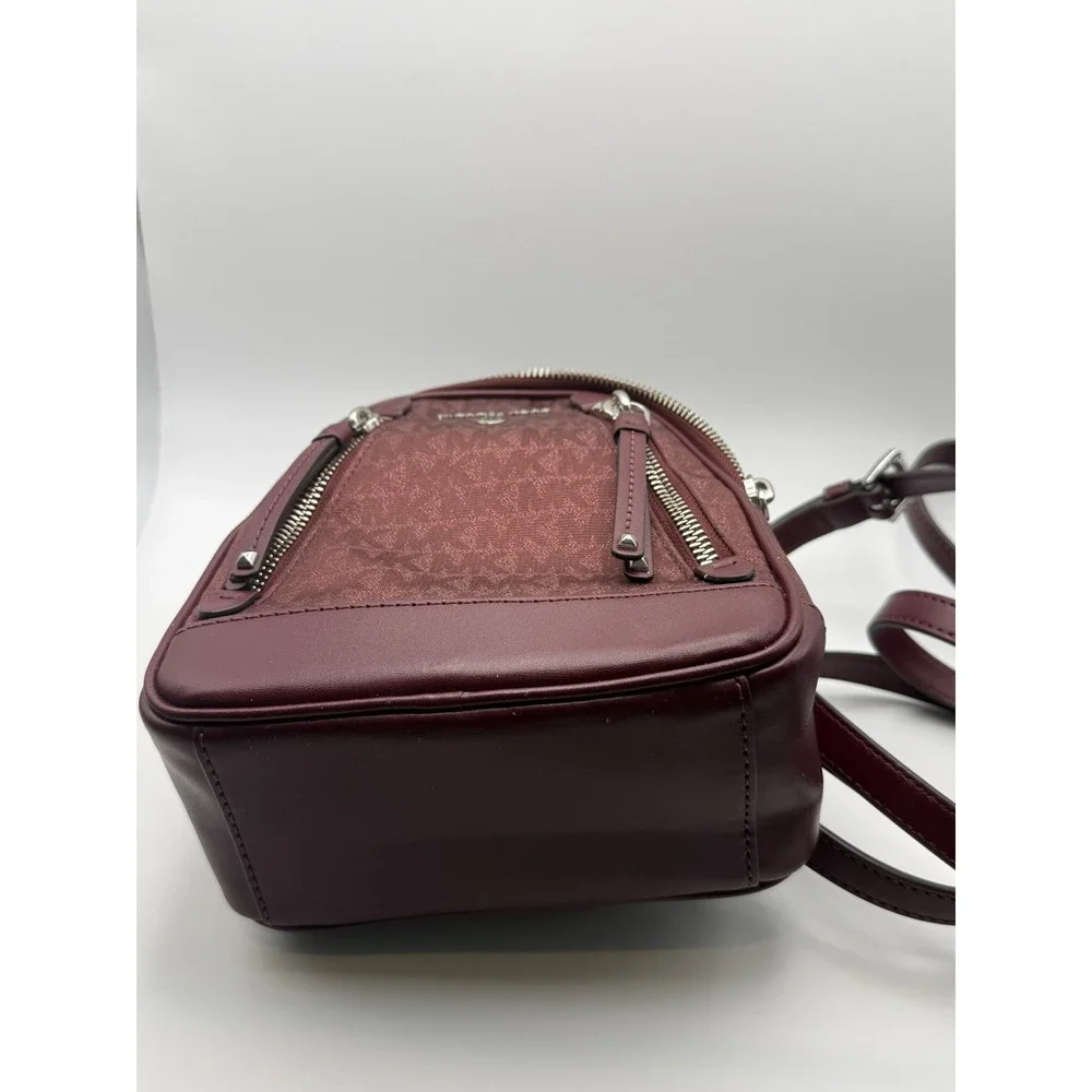 Michael Kors Rhea Extra Small‎ MK Logo Backpack Merlot Burgundy Convertible Bag